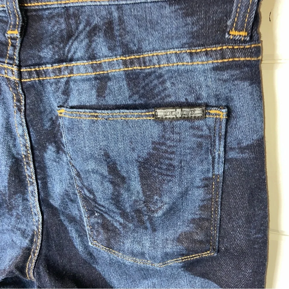 Hudson Jeans Size 25 Nico Super Skinny Midrise Denim Unique Dark Blue Wash Out